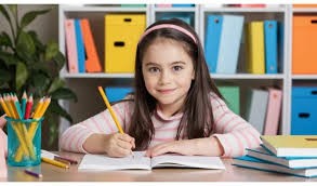 Girl doing homework